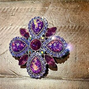 Glamorous Crystal and Aurora Opalalite - Brooch
